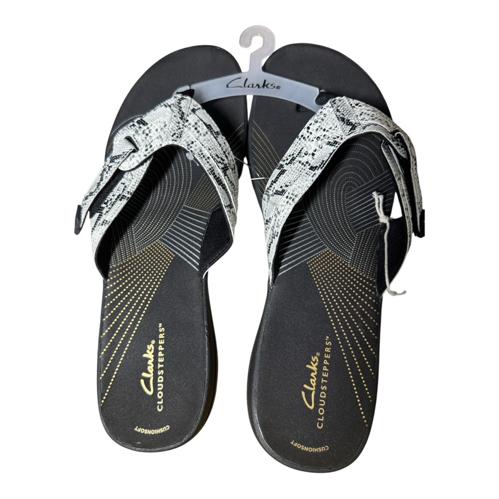 Clarks Black and White Casual Sandals for Everyday Comfort
